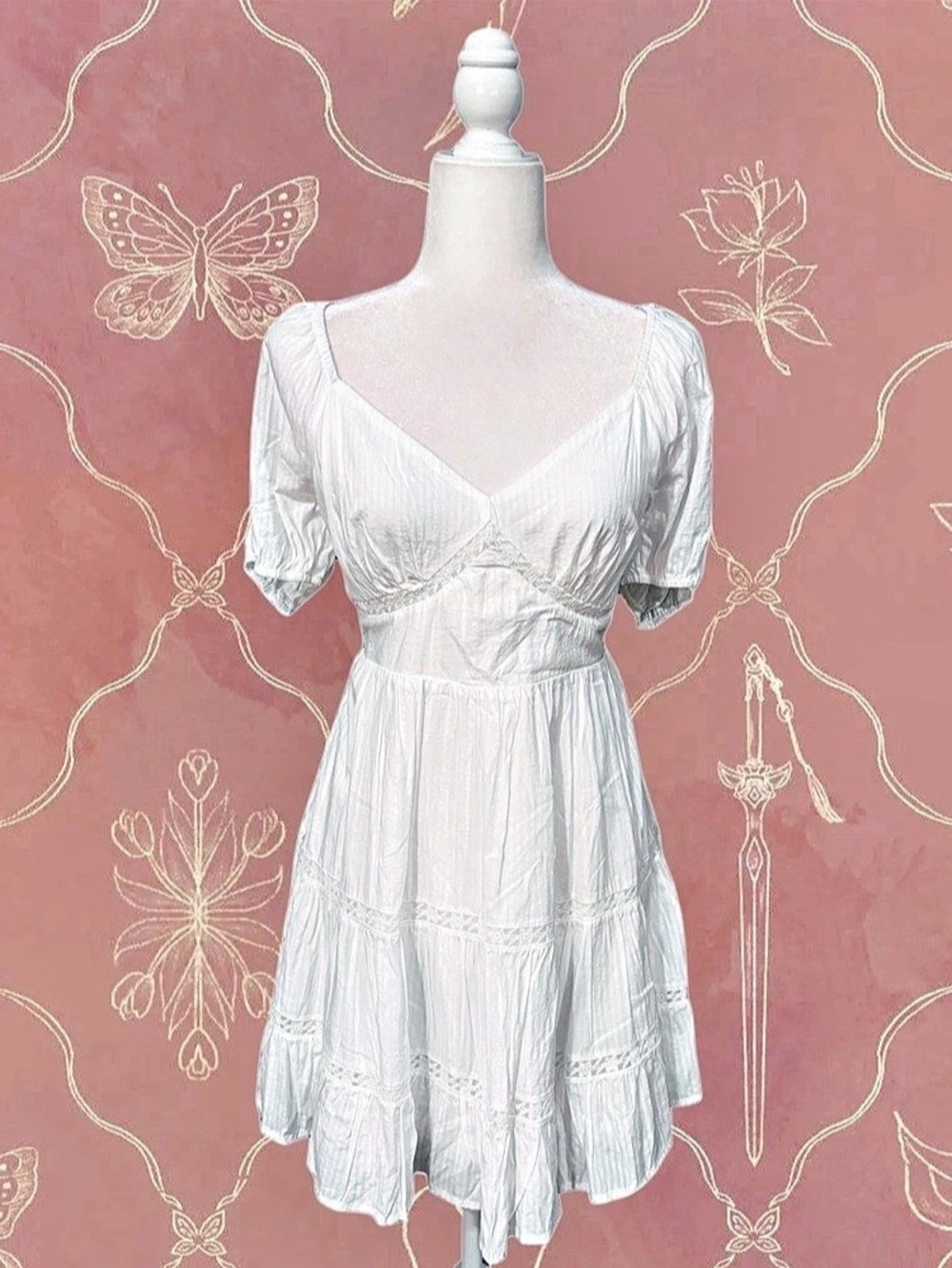 White Milkmaid Mini Dress